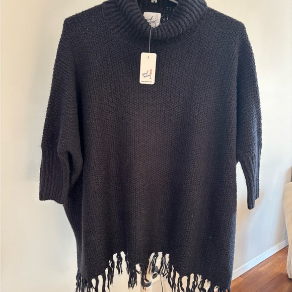 April Marin Sweaters - NWT April Marin Elegant Black Knit Shawl